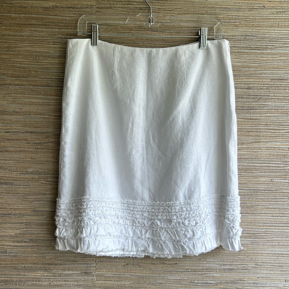 Tommy Bahama Linen Ruffled Mini Skirt Size 8